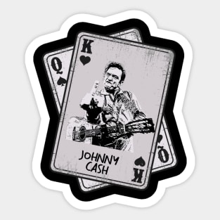 Retro Johnny Cash Style Card Sticker